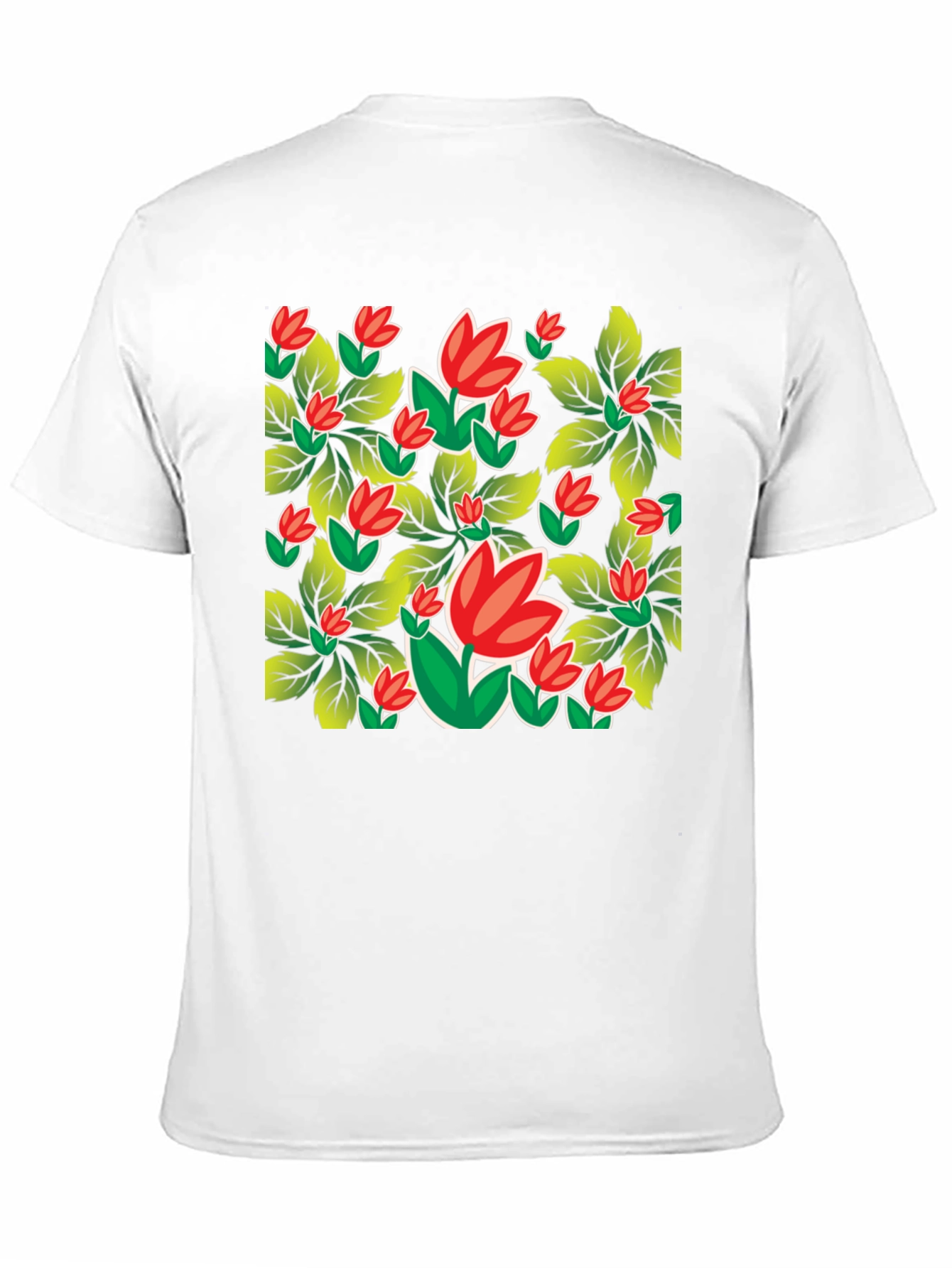 Floral Print Black Tee