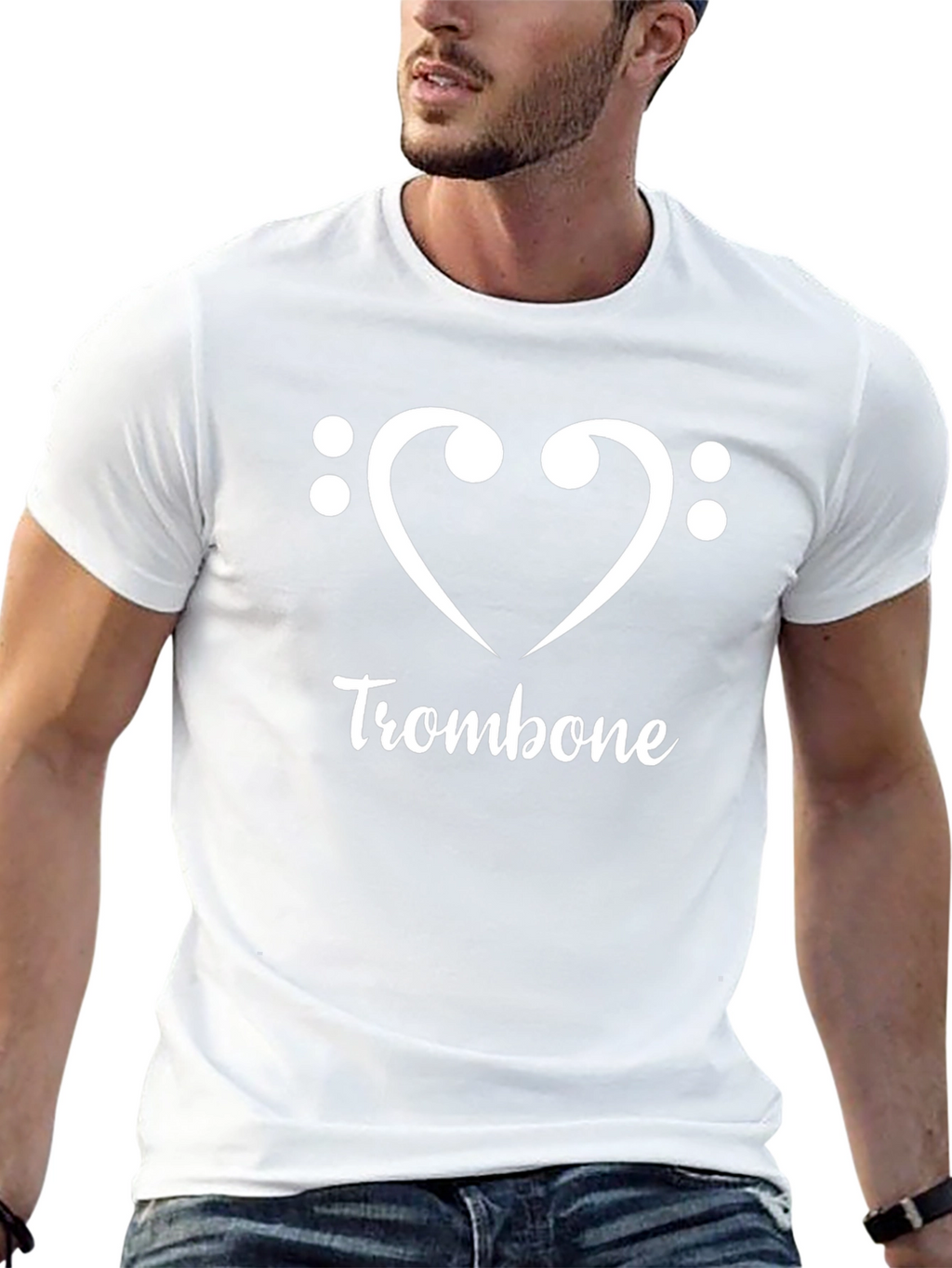 Trombone Heart Graphic Tee - Music Lover T-Shirt