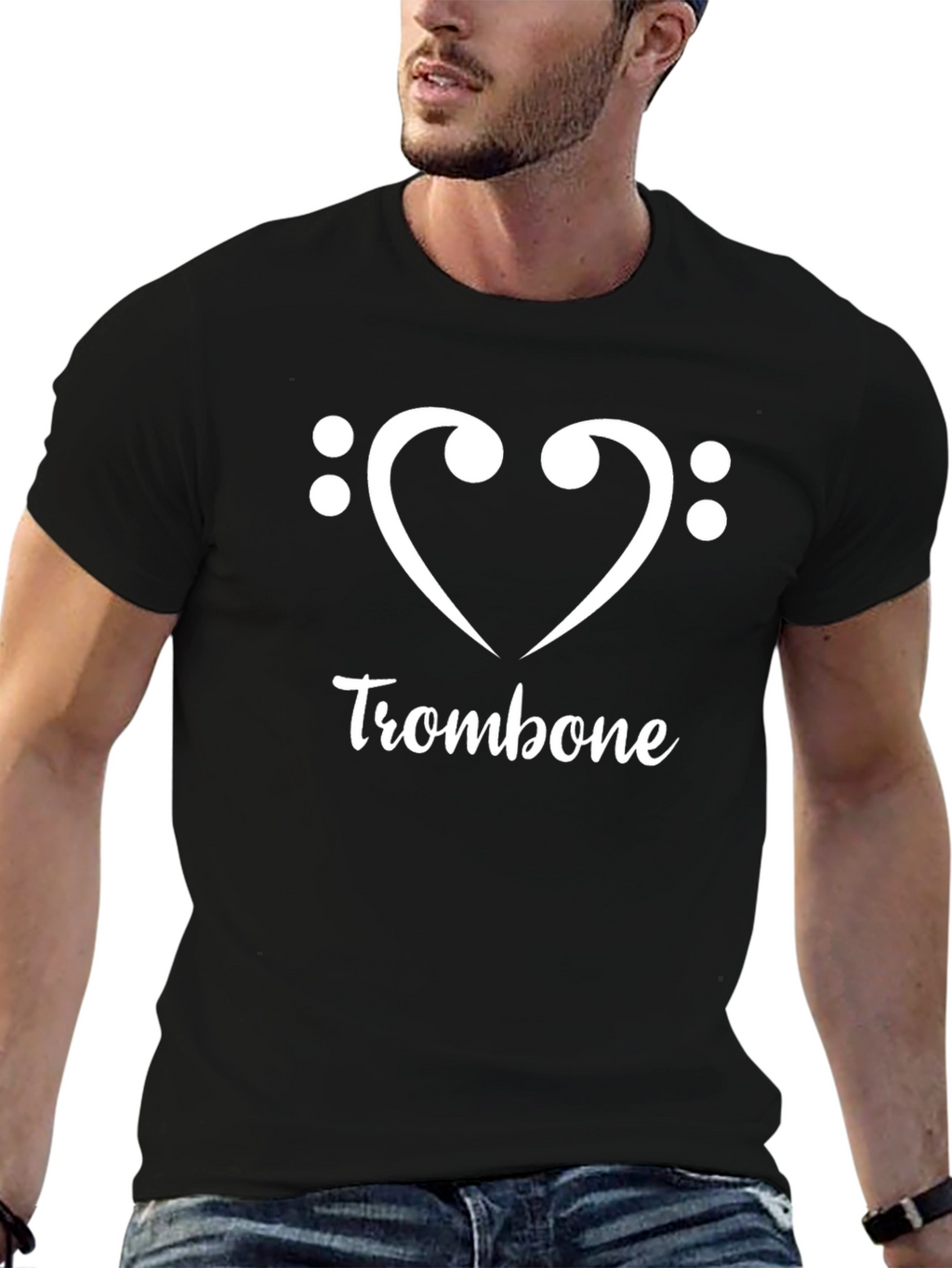 Trombone Heart Graphic Tee - Music Lover T-Shirt