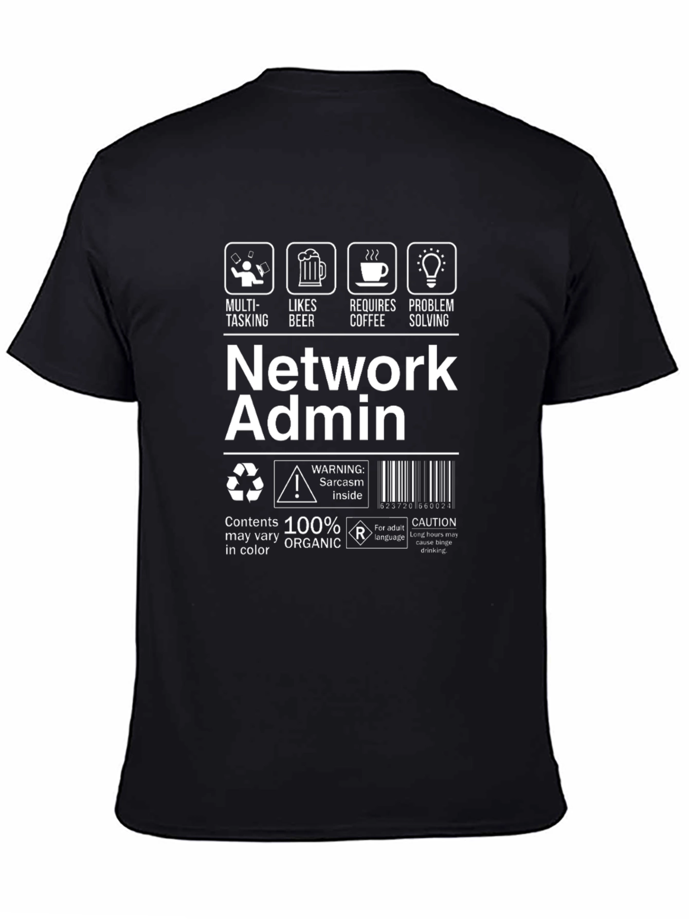 Network Admin Humor T-Shirt - Multi-tasking Beer Coffee Problem Solving