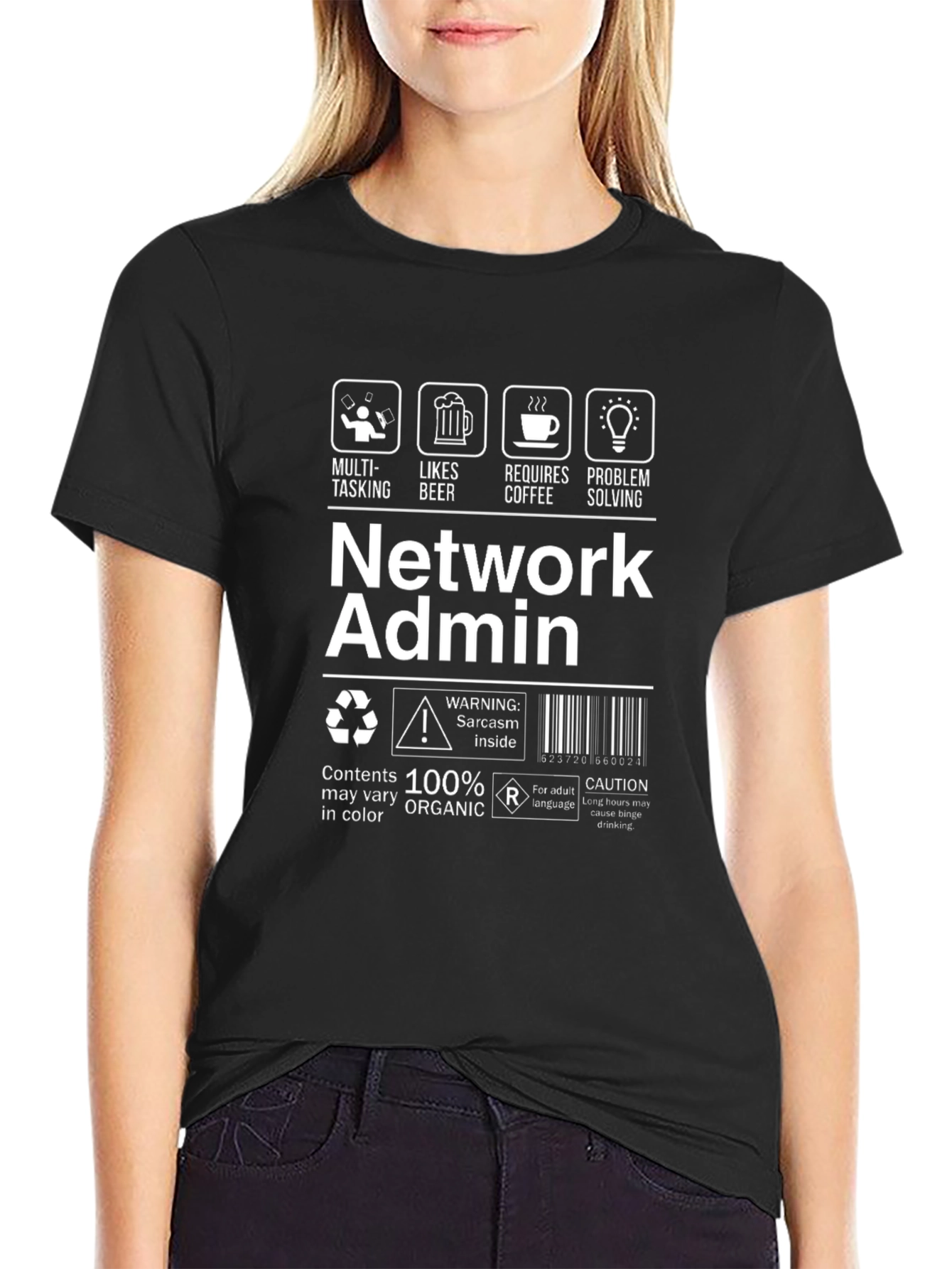 Network Admin Humor T-Shirt - Multi-tasking Beer Coffee Problem Solving