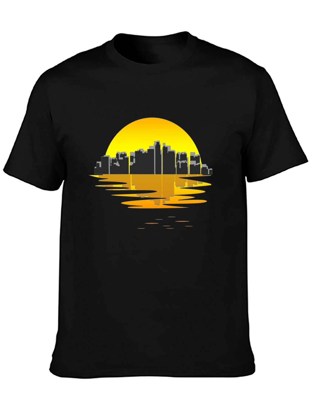 Urban Sunset Tee - Black Graphic T-Shirt