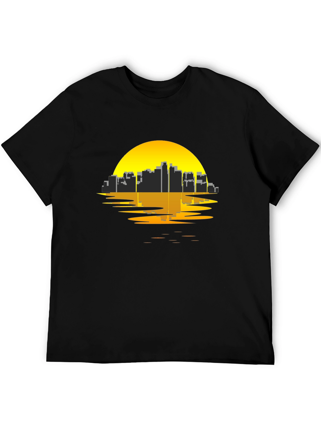 Urban Sunset Tee - Black Graphic T-Shirt