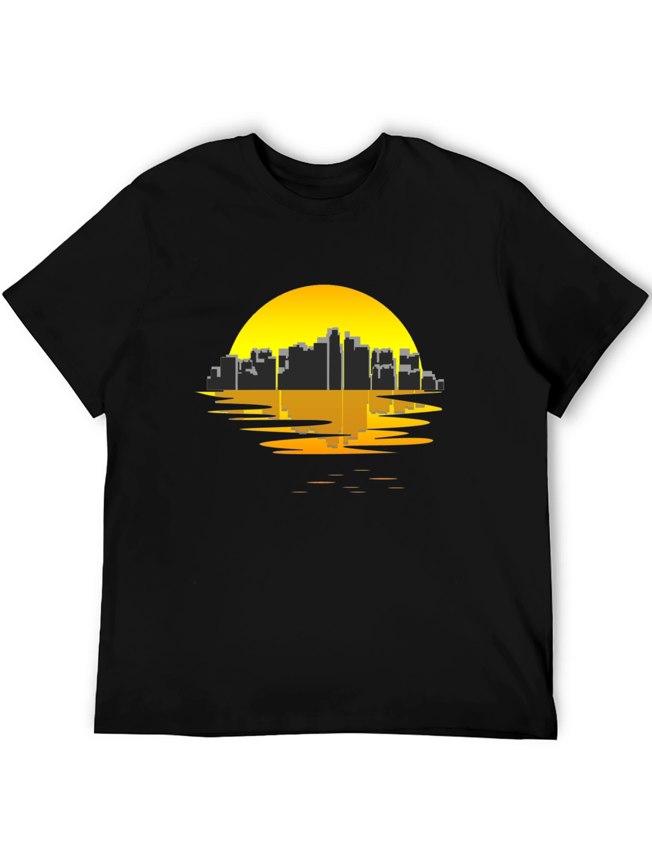 Urban Sunset Tee - Black Graphic T-Shirt