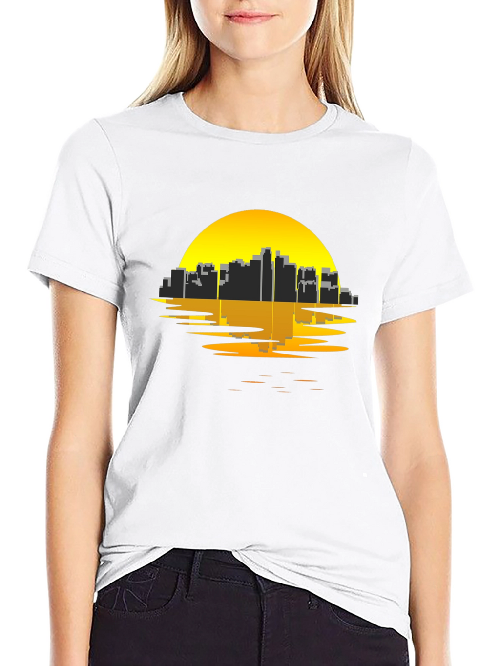 Urban Sunset Tee - Black Graphic T-Shirt