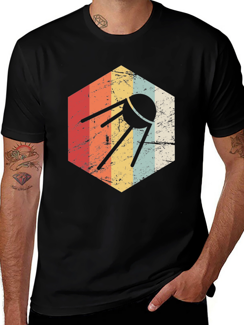 Retro Satellite T-Shirt - Space Age Style