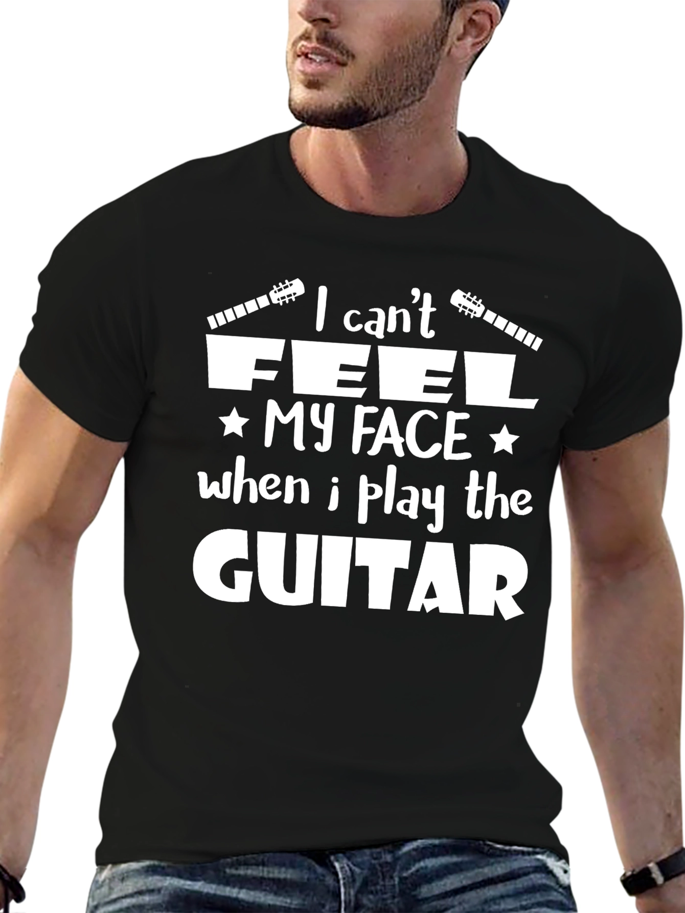 I Cant Feel My Face Guitar T-Shirt