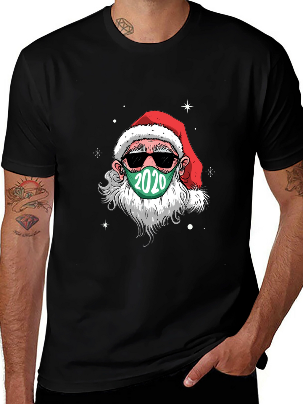 Santa Wearing Mask 2020 Christmas T-Shirt