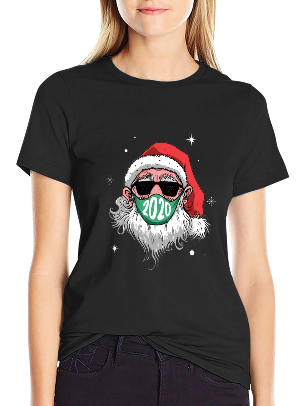Santa Wearing Mask 2020 Christmas T-Shirt