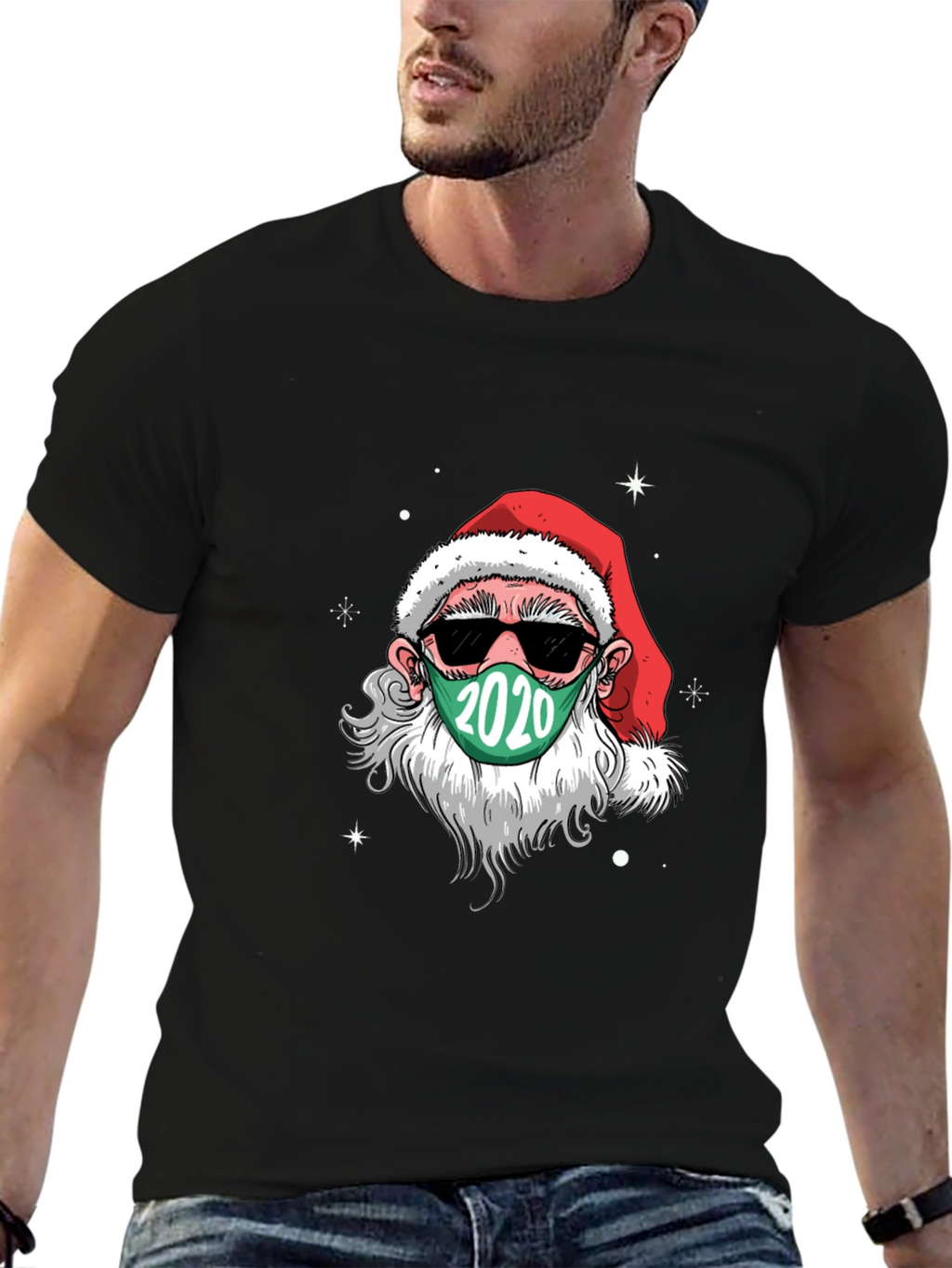 Santa Wearing Mask 2020 Christmas T-Shirt