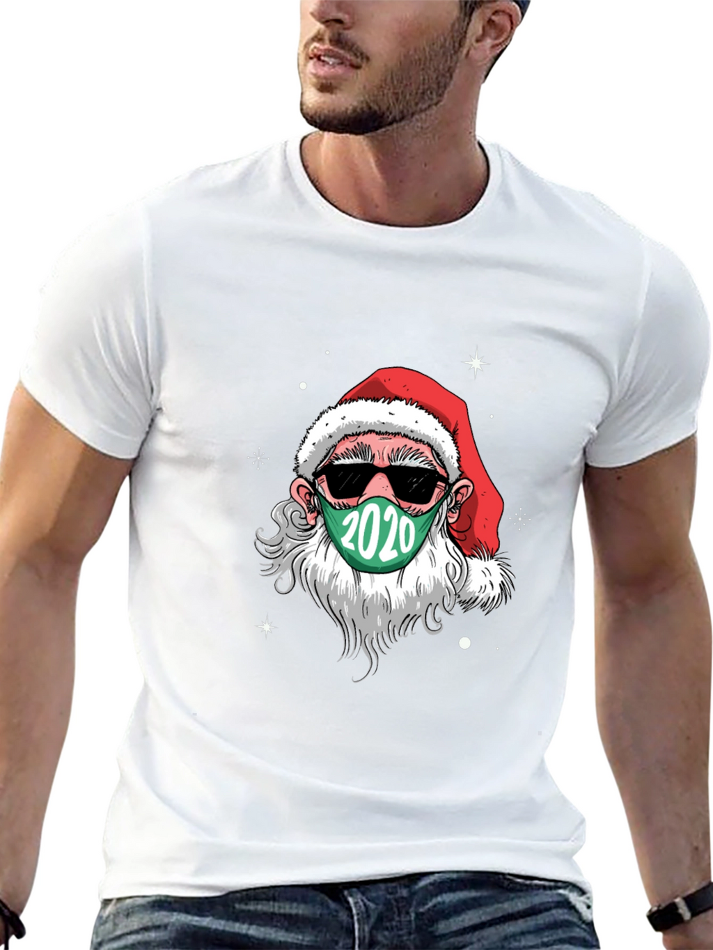 Santa Wearing Mask 2020 Christmas T-Shirt
