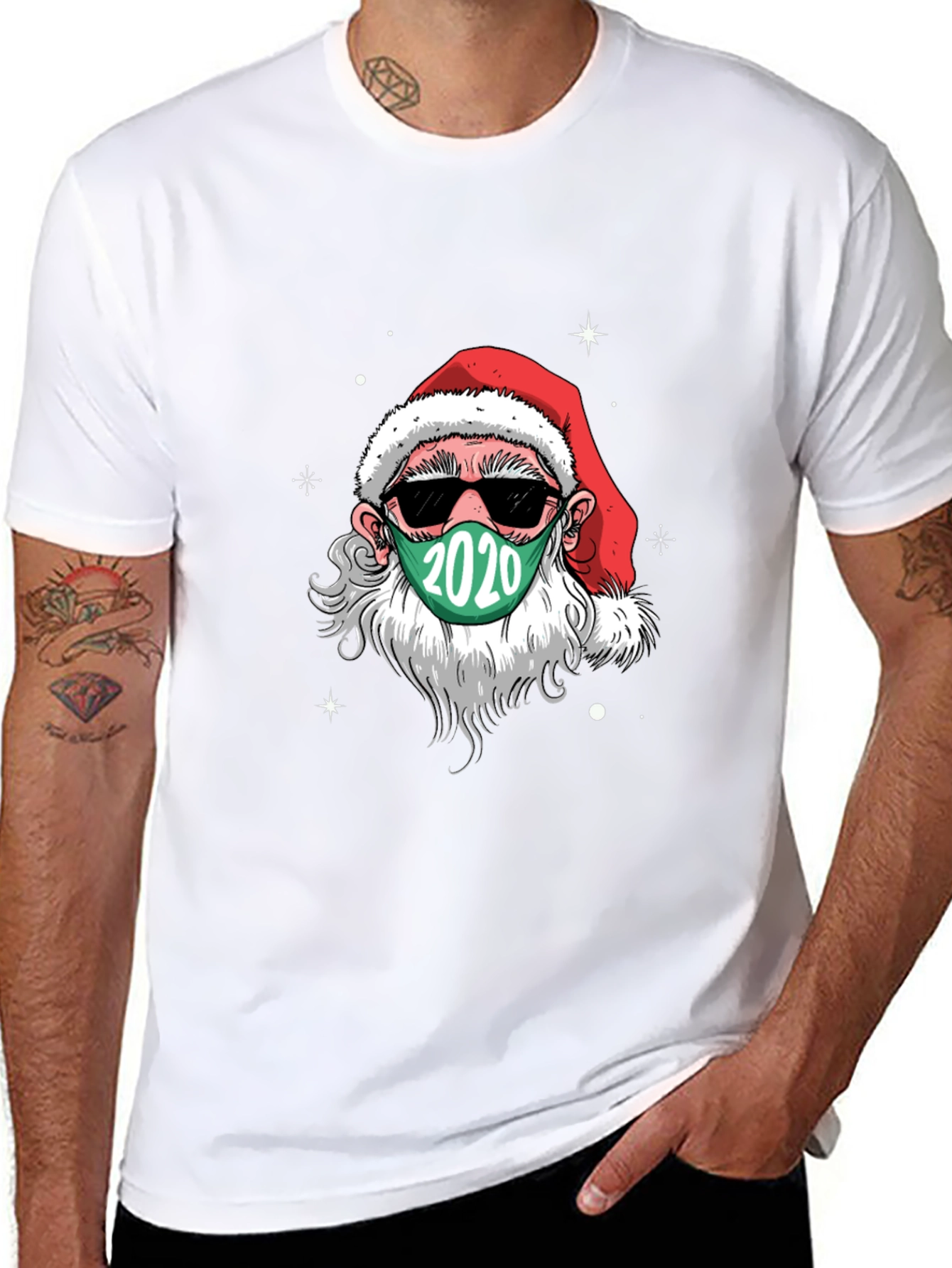Santa Wearing Mask 2020 Christmas T-Shirt
