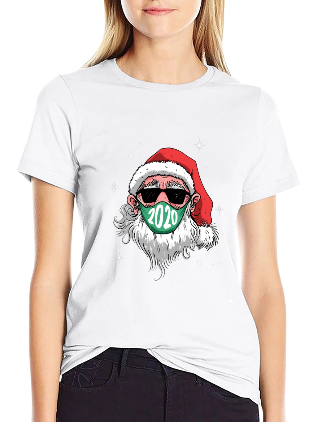 Santa Wearing Mask 2020 Christmas T-Shirt