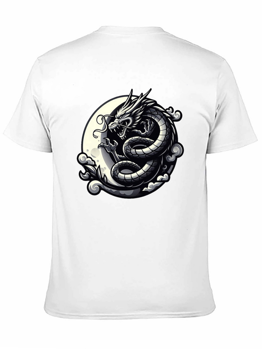 Dragon Moon Graphic Tee - Black Cotton