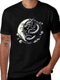 Dragon Moon Graphic Tee - Black Cotton