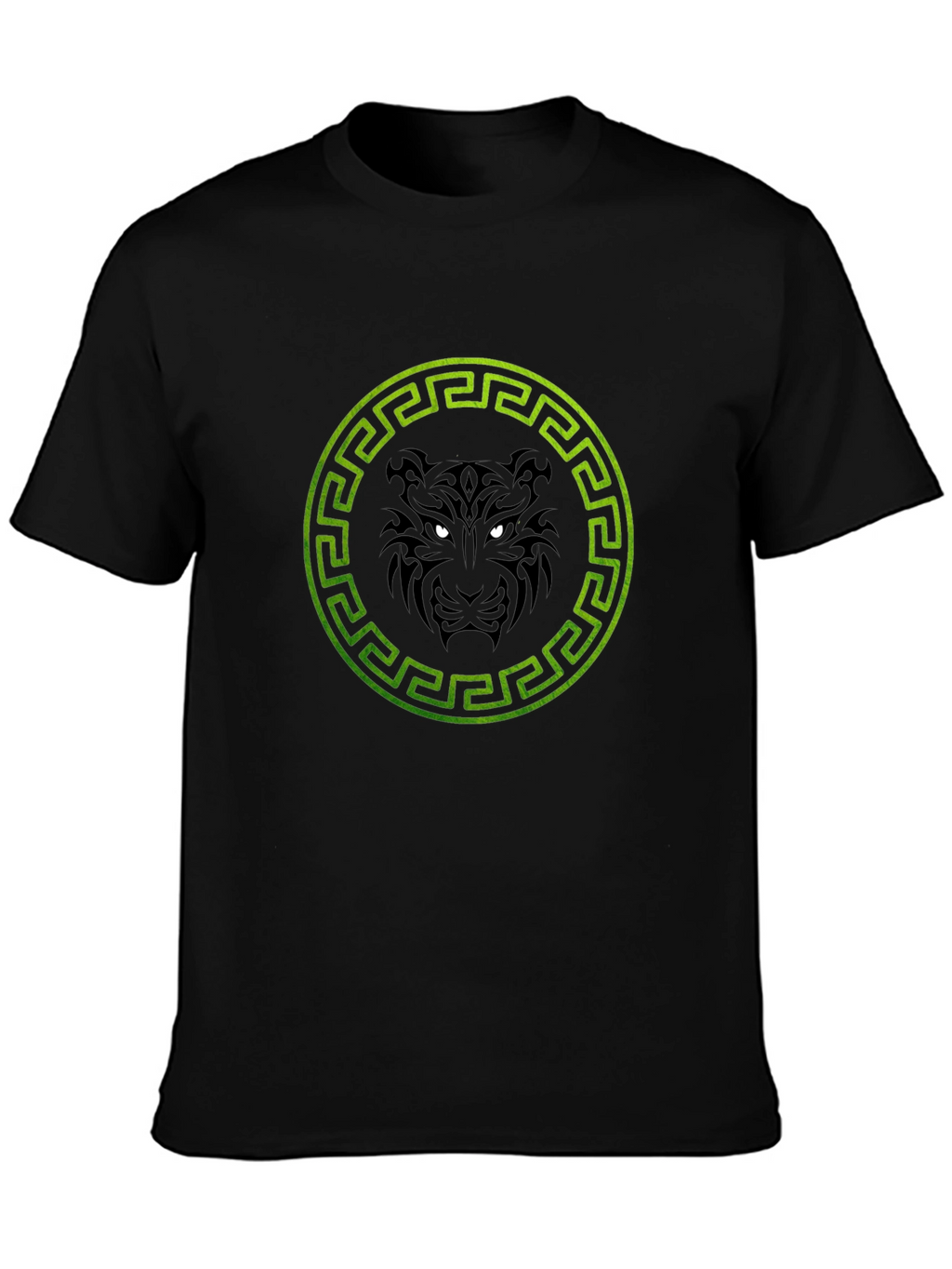 Black T-Shirt with Tiger Circle Design