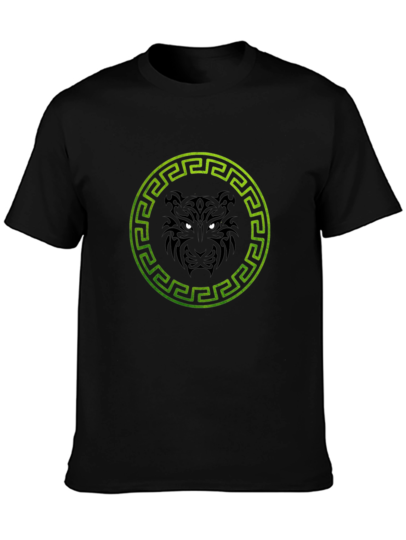 Black T-Shirt with Tiger Circle Design