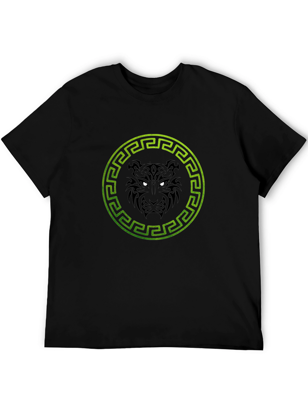 Black T-Shirt with Tiger Circle Design