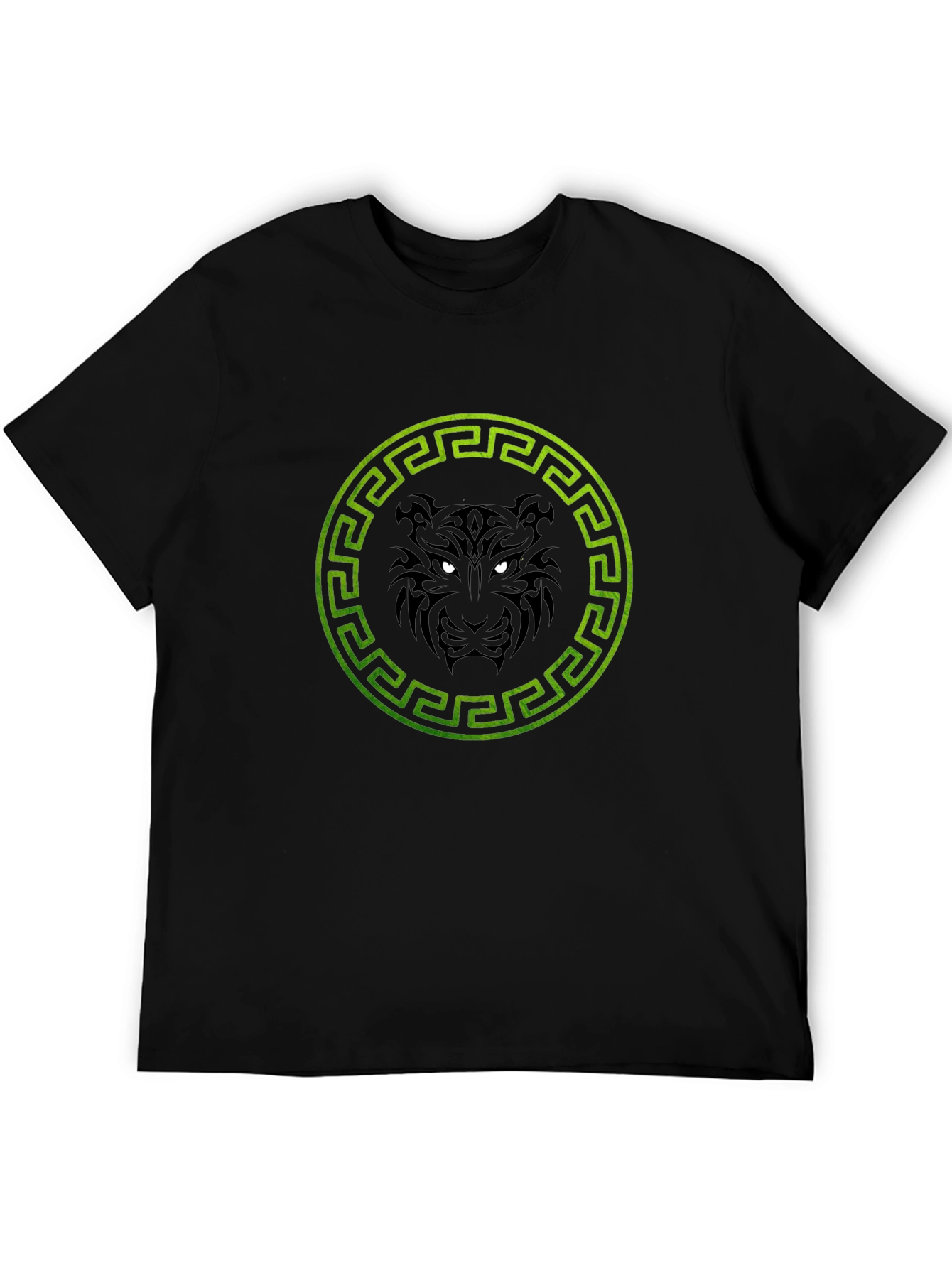Black T-Shirt with Tiger Circle Design