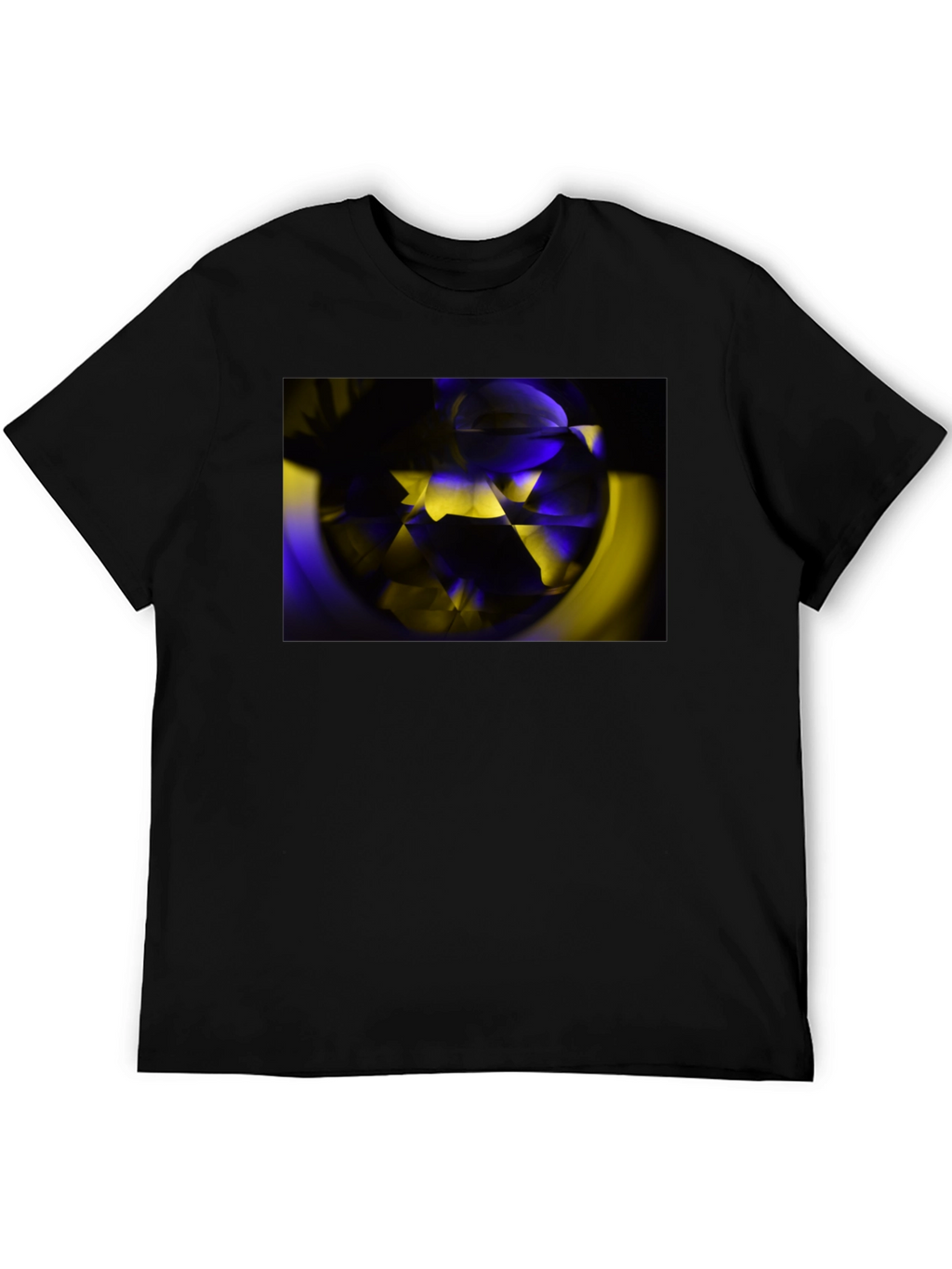 Abstract Geometric Graphic T-Shirt - Black