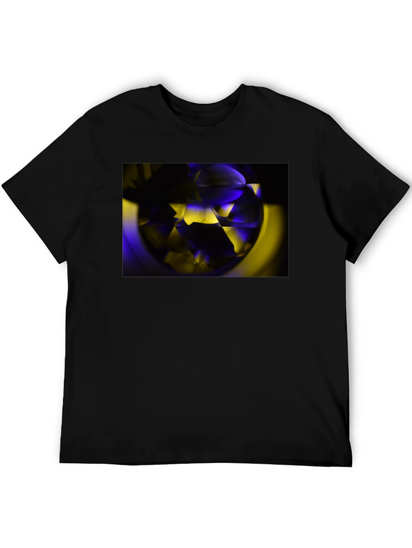 Abstract Geometric Graphic T-Shirt - Black