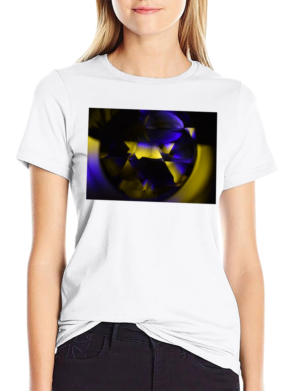 Abstract Geometric Graphic T-Shirt - Black