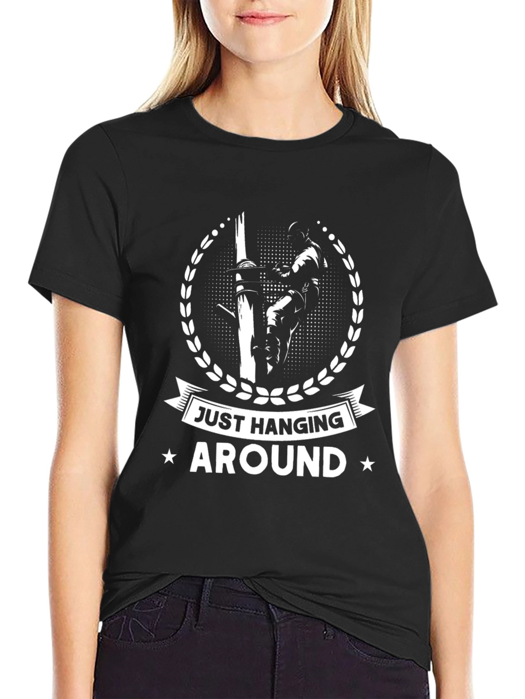 Just Hanging Around Lineman T-Shirt - Black