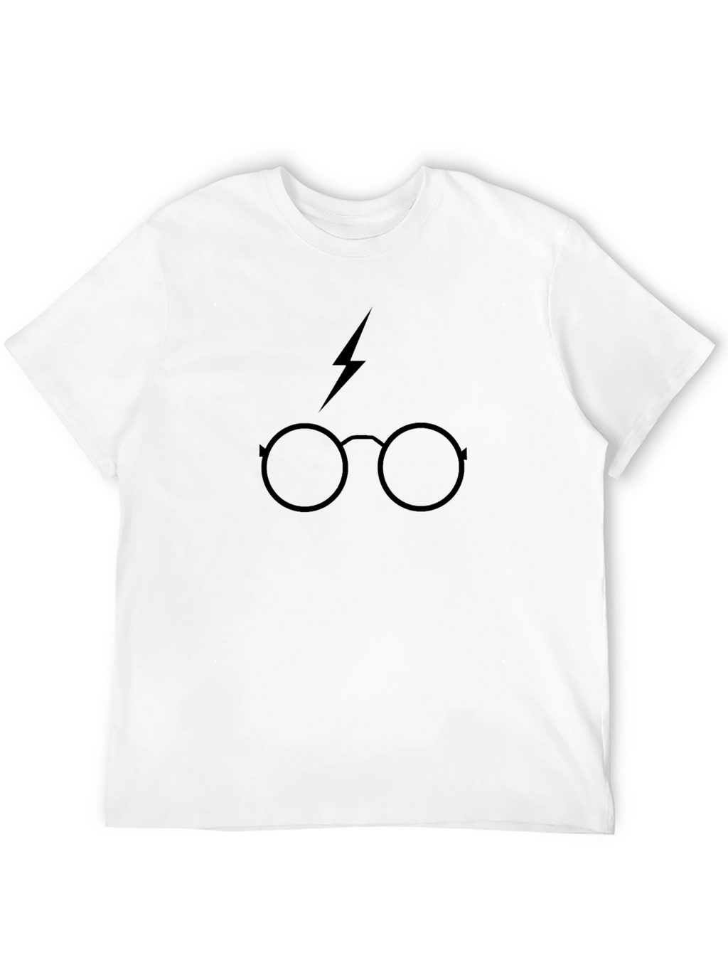 Harry Potter Glasses Lightning Bolt Black Graphic T-Shirt