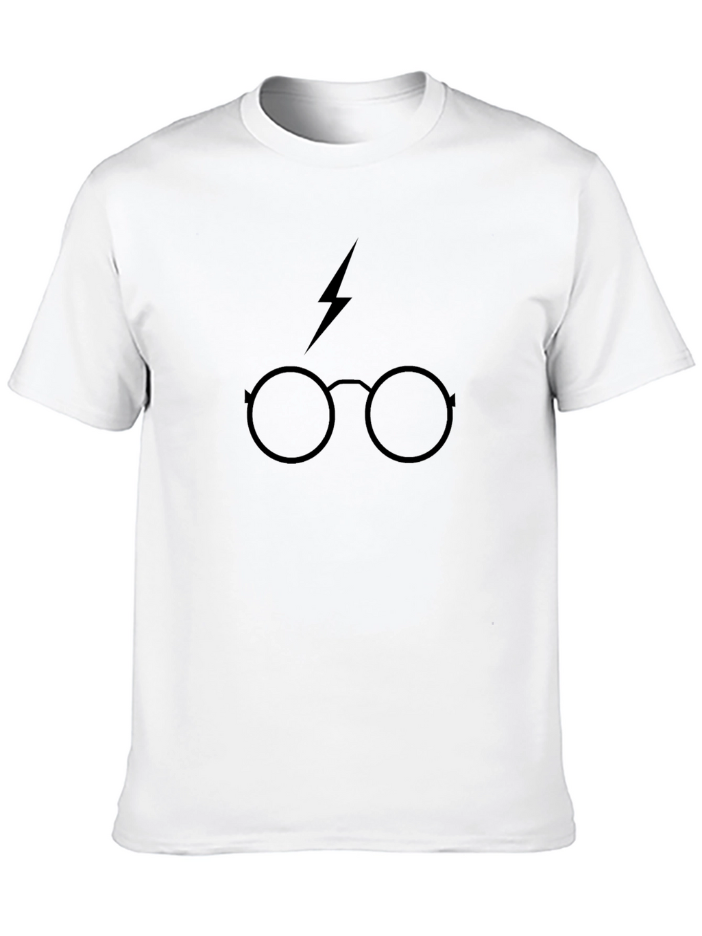 Harry Potter Glasses Lightning Bolt Black Graphic T-Shirt
