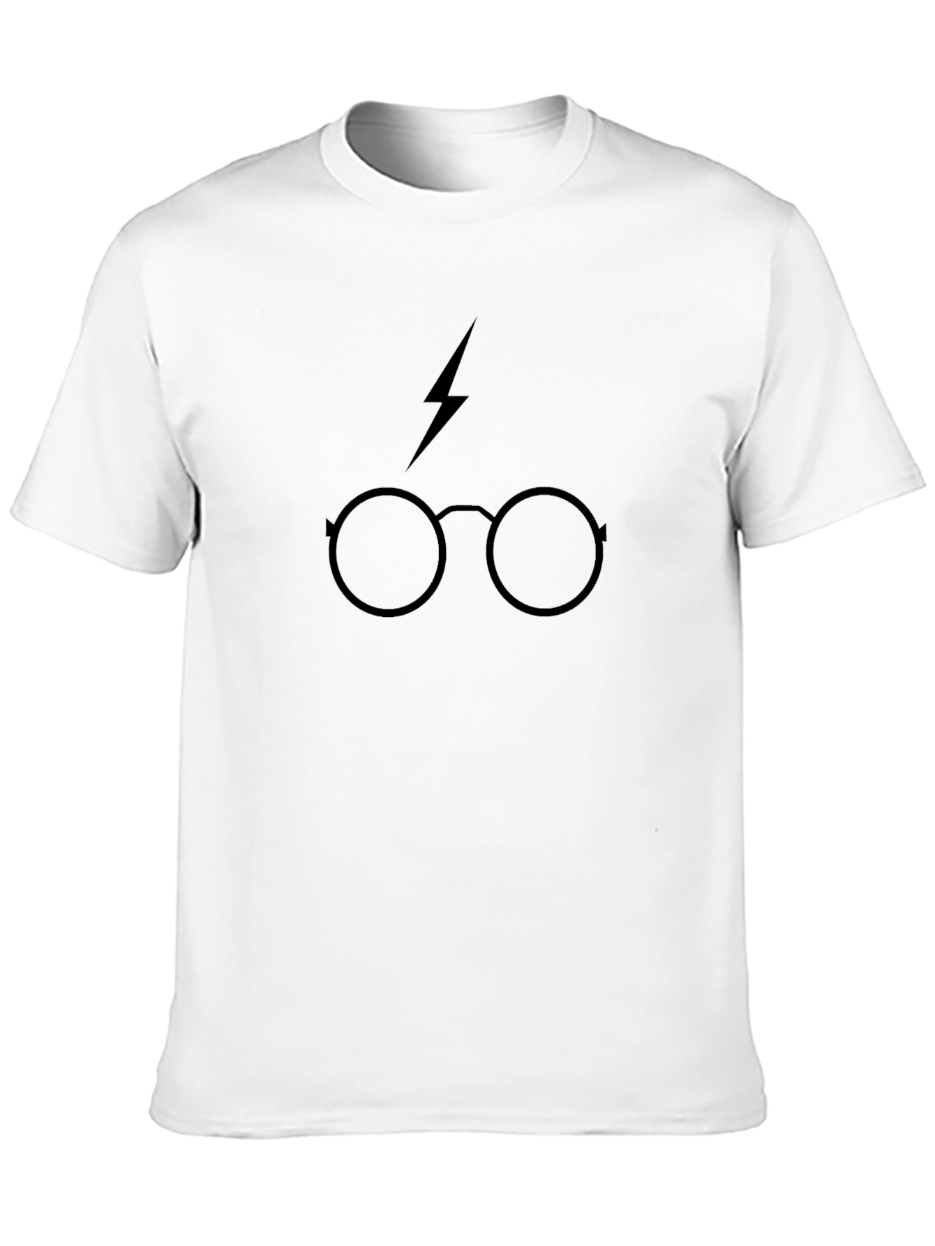 Harry Potter Glasses Lightning Bolt Black Graphic T-Shirt