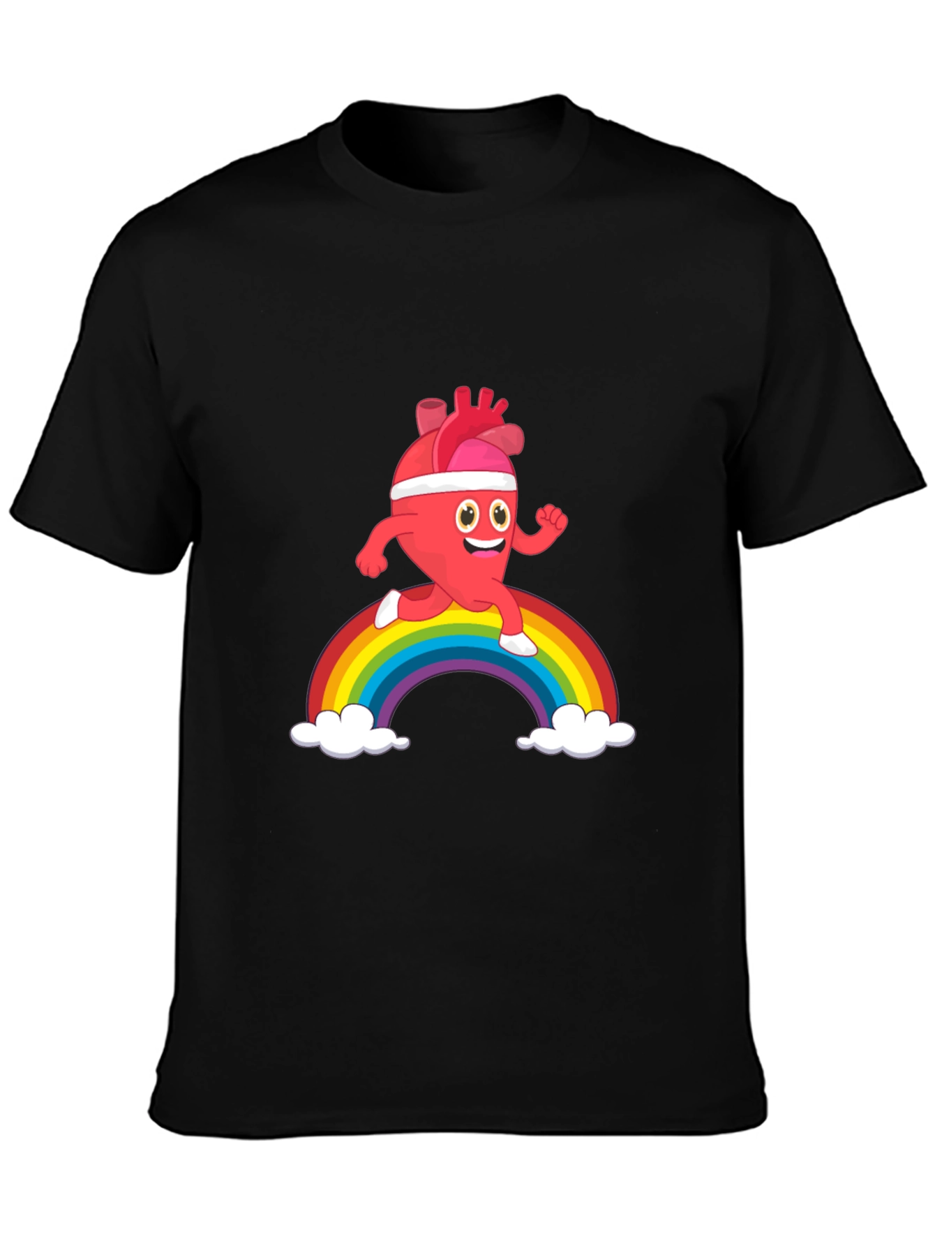 Running Heart Rainbow Graphic Tee