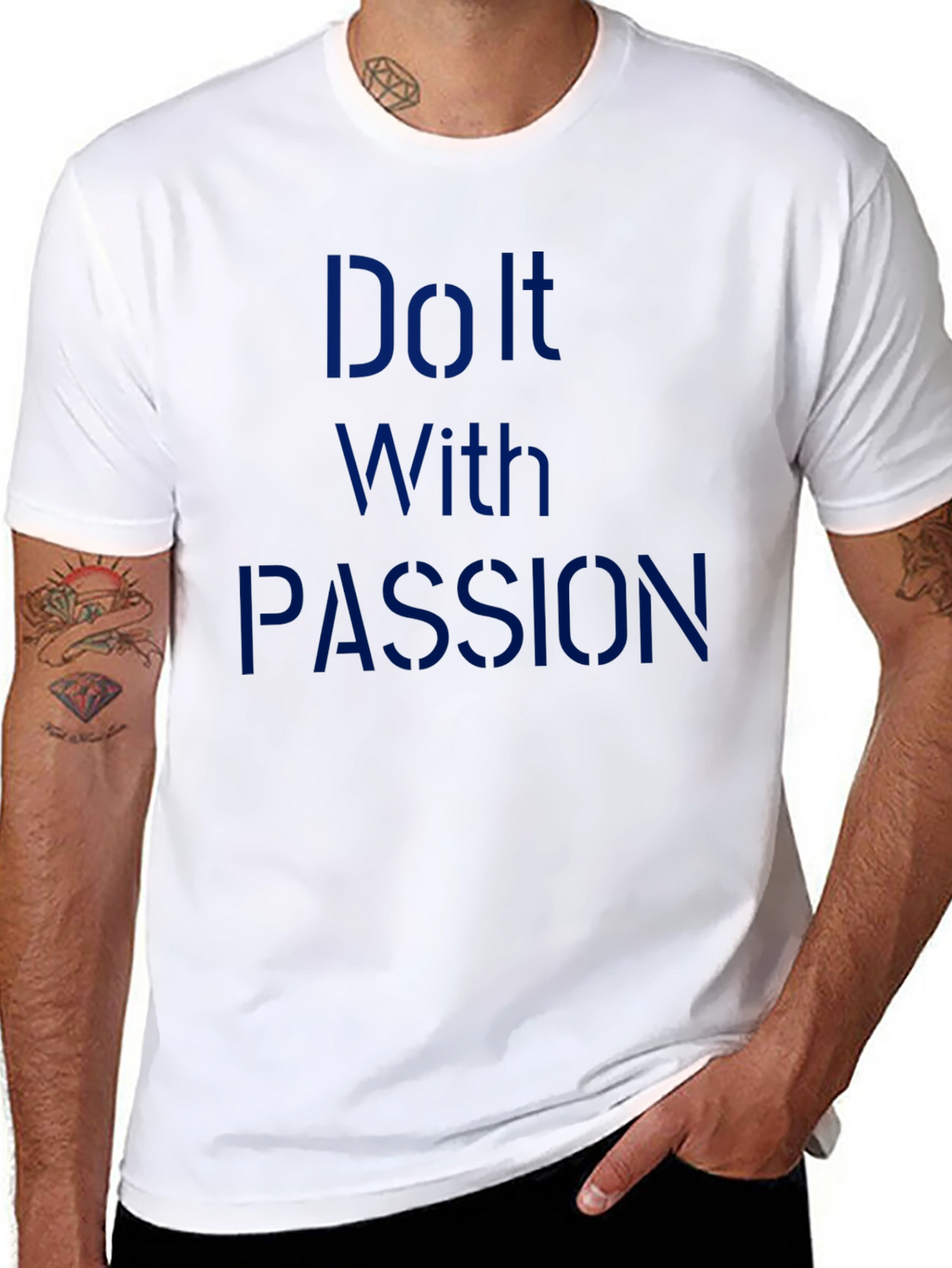 Motivational Do It With Passion Black T-Shirt