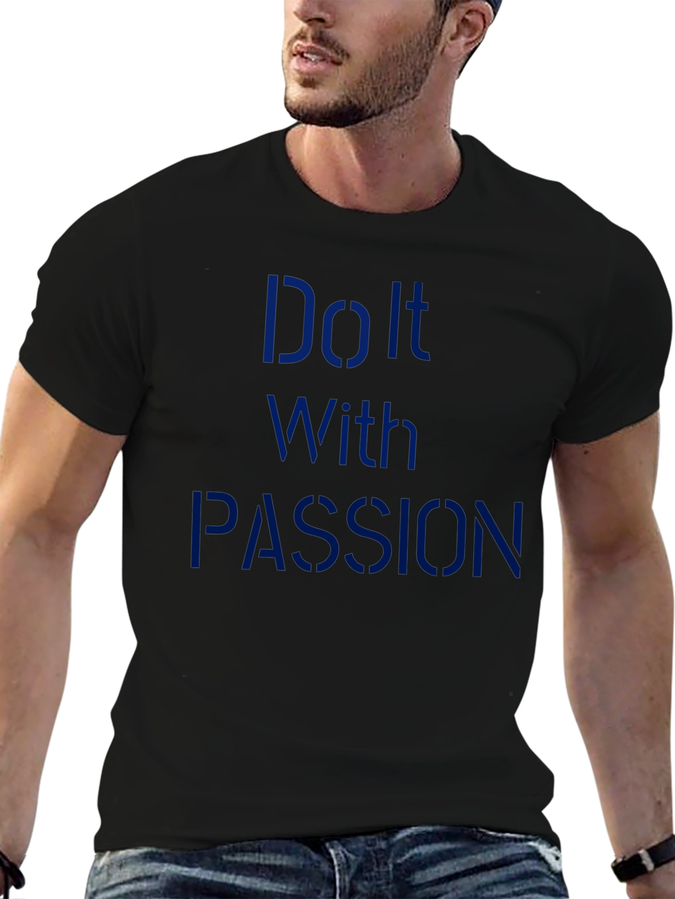Motivational Do It With Passion Black T-Shirt
