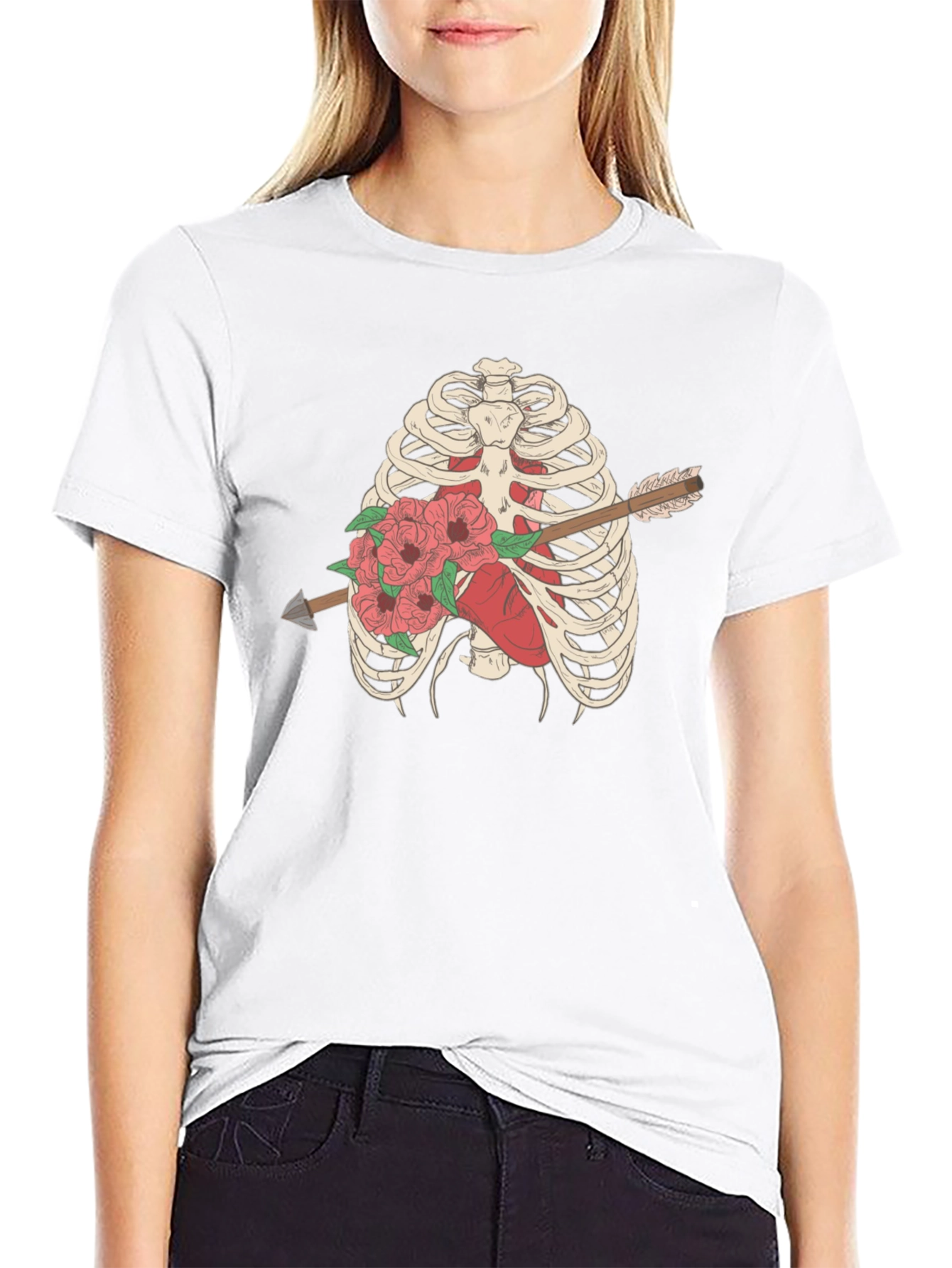Anatomical Heart & Rib Cage Graphic Tee