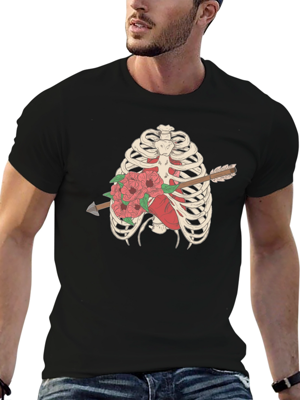 Anatomical Heart & Rib Cage Graphic Tee
