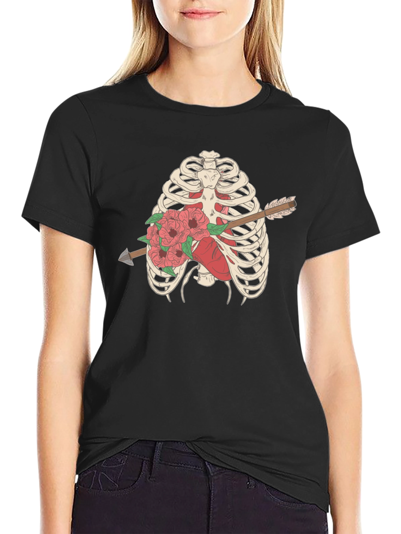 Anatomical Heart & Rib Cage Graphic Tee