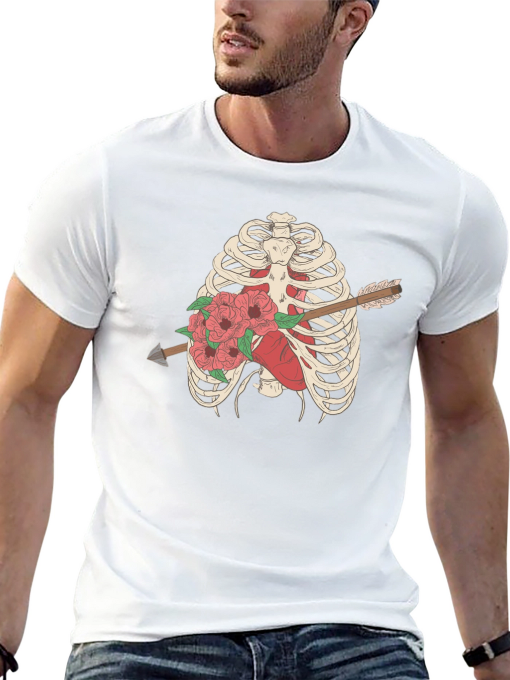 Anatomical Heart & Rib Cage Graphic Tee