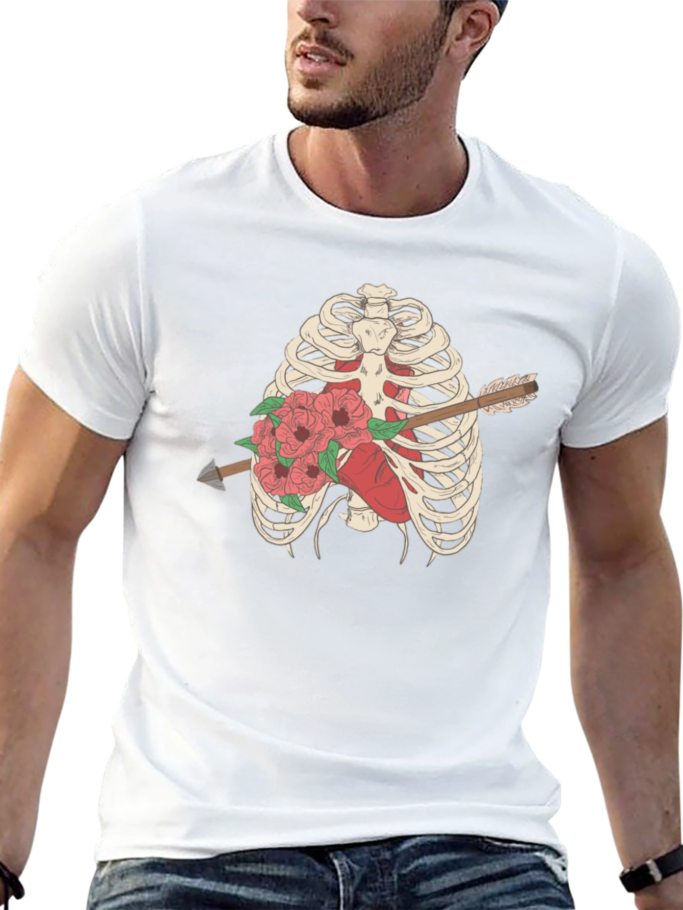 Anatomical Heart & Rib Cage Graphic Tee