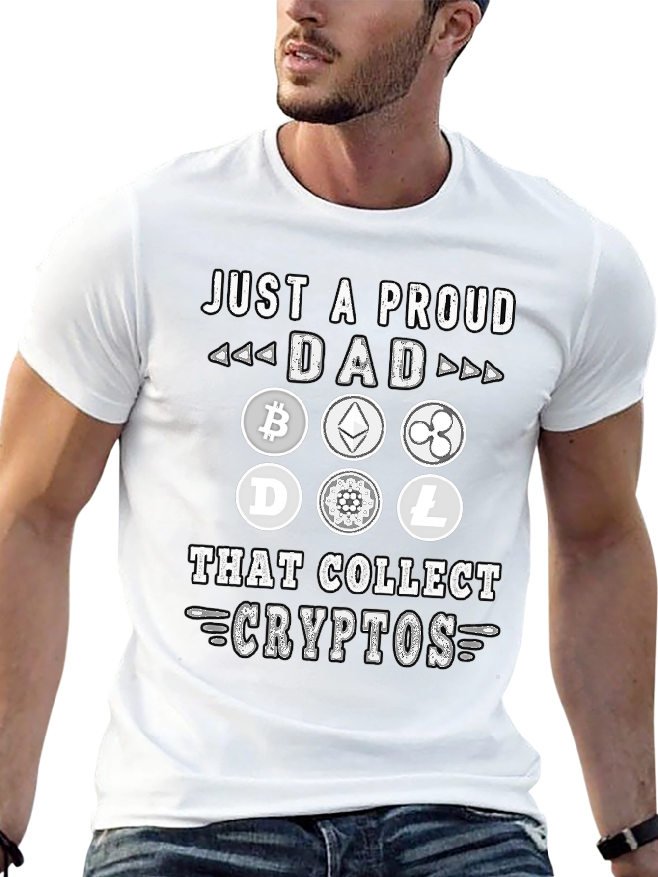 Proud Dad Crypto Collector Graphic T-Shirt