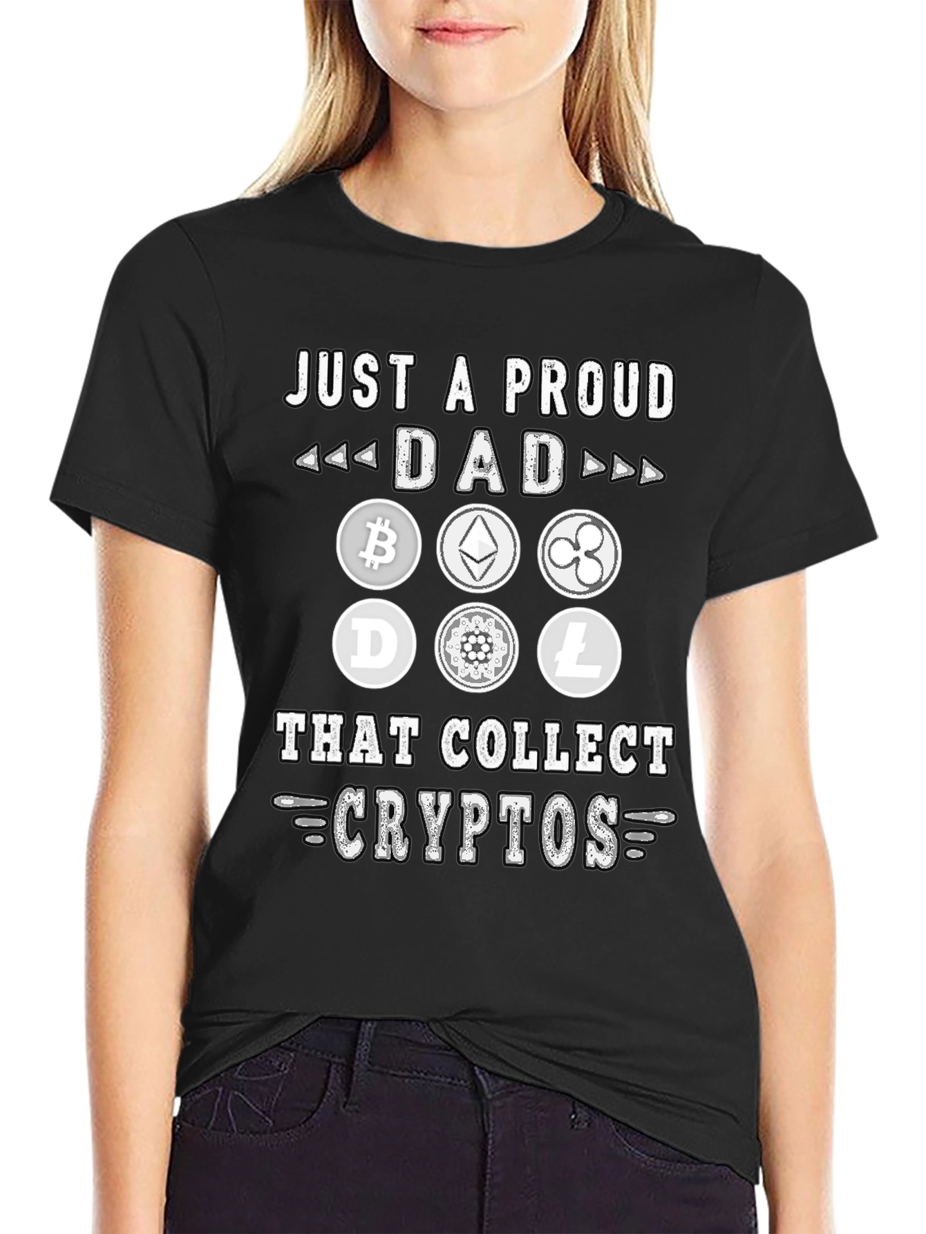 Proud Dad Crypto Collector Graphic T-Shirt