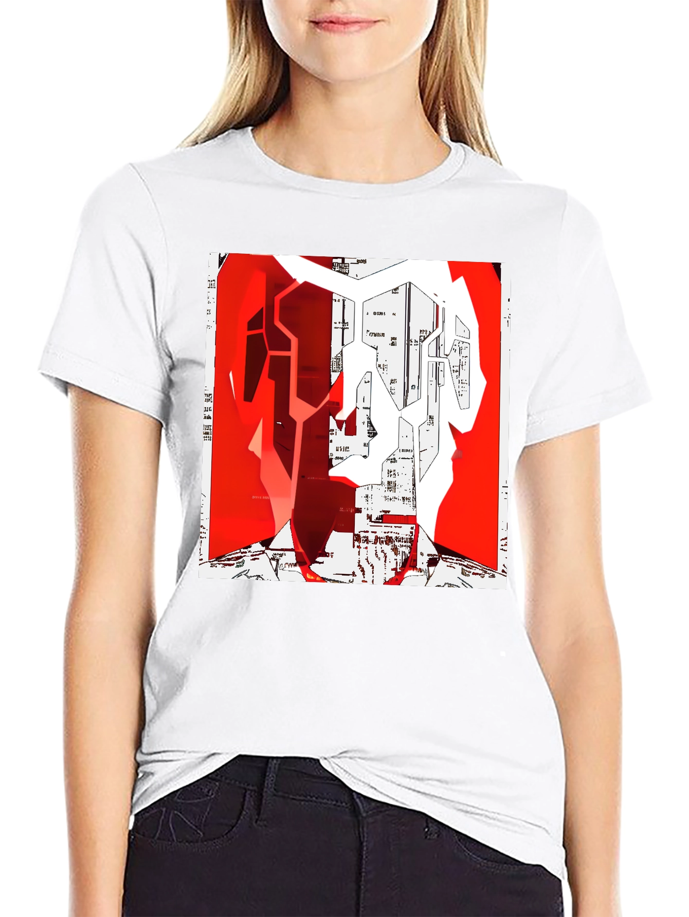 Abstract Graphic Print Crew Neck T-Shirt