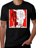 Abstract Graphic Print Crew Neck T-Shirt