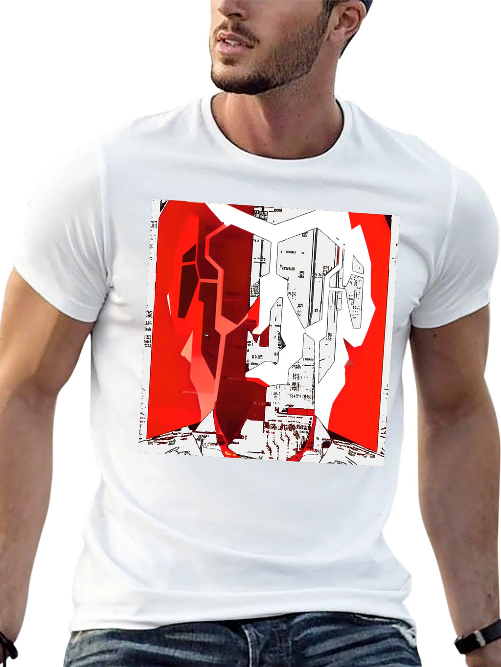 Abstract Graphic Print Crew Neck T-Shirt