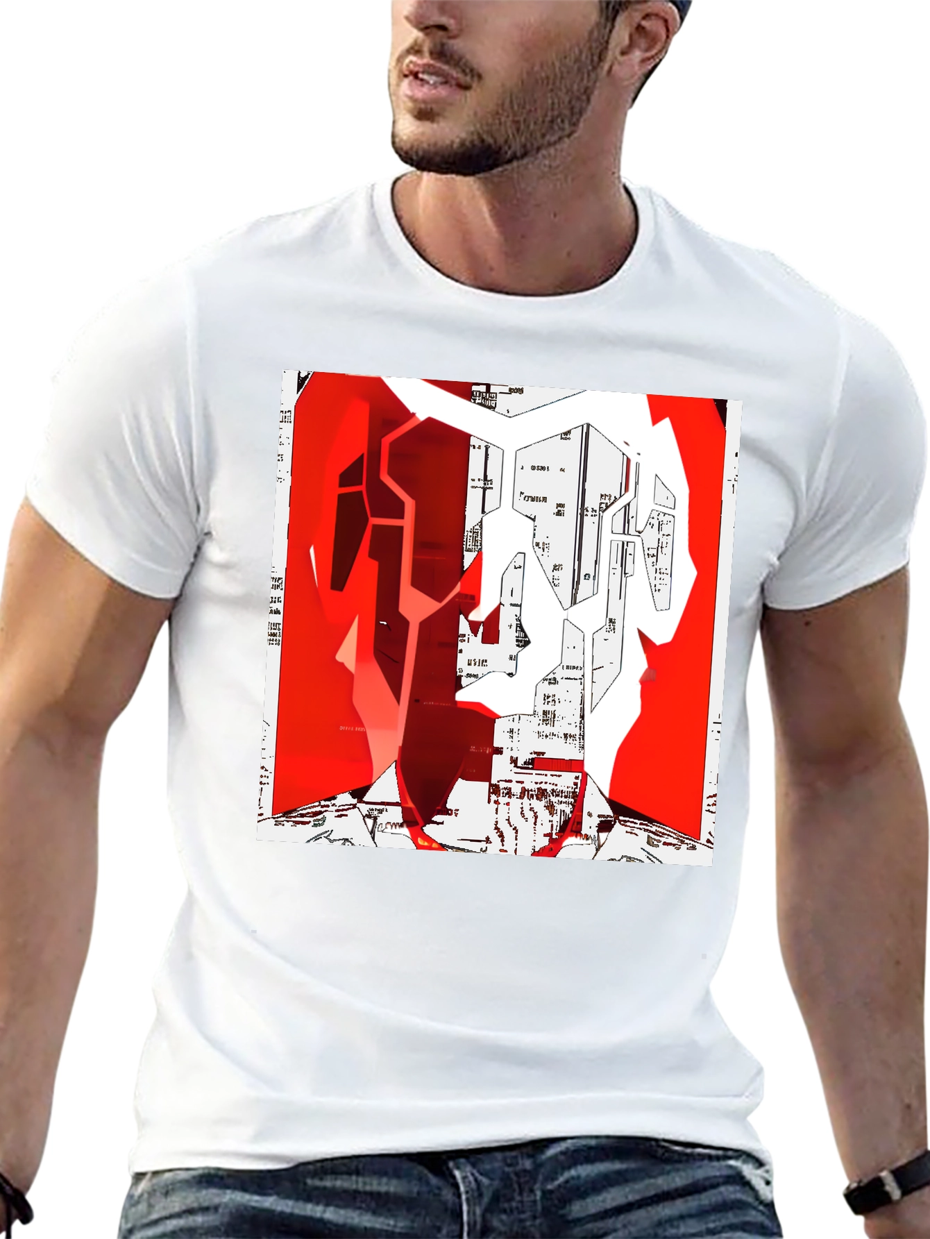 Abstract Graphic Print Crew Neck T-Shirt