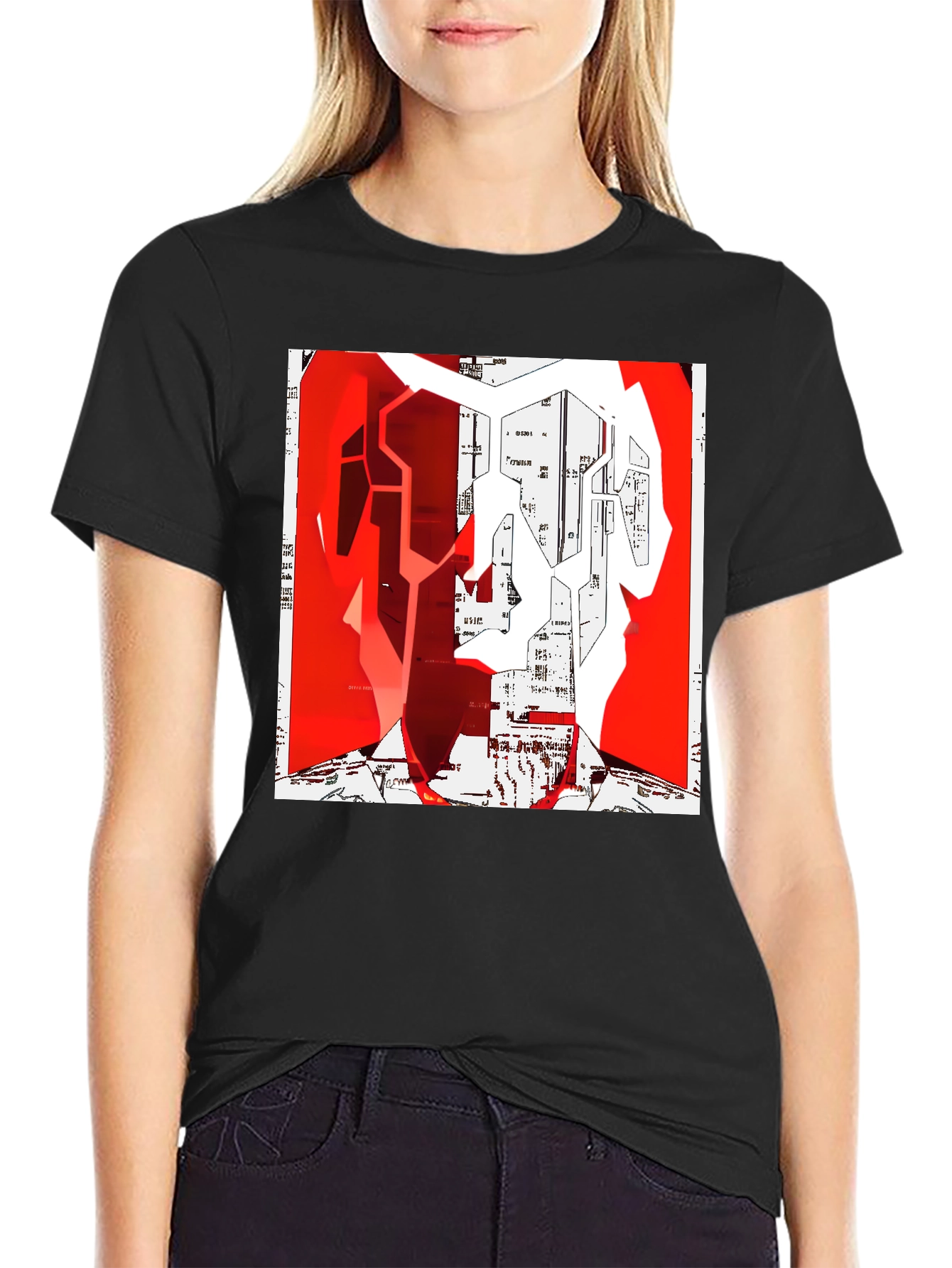 Abstract Graphic Print Crew Neck T-Shirt