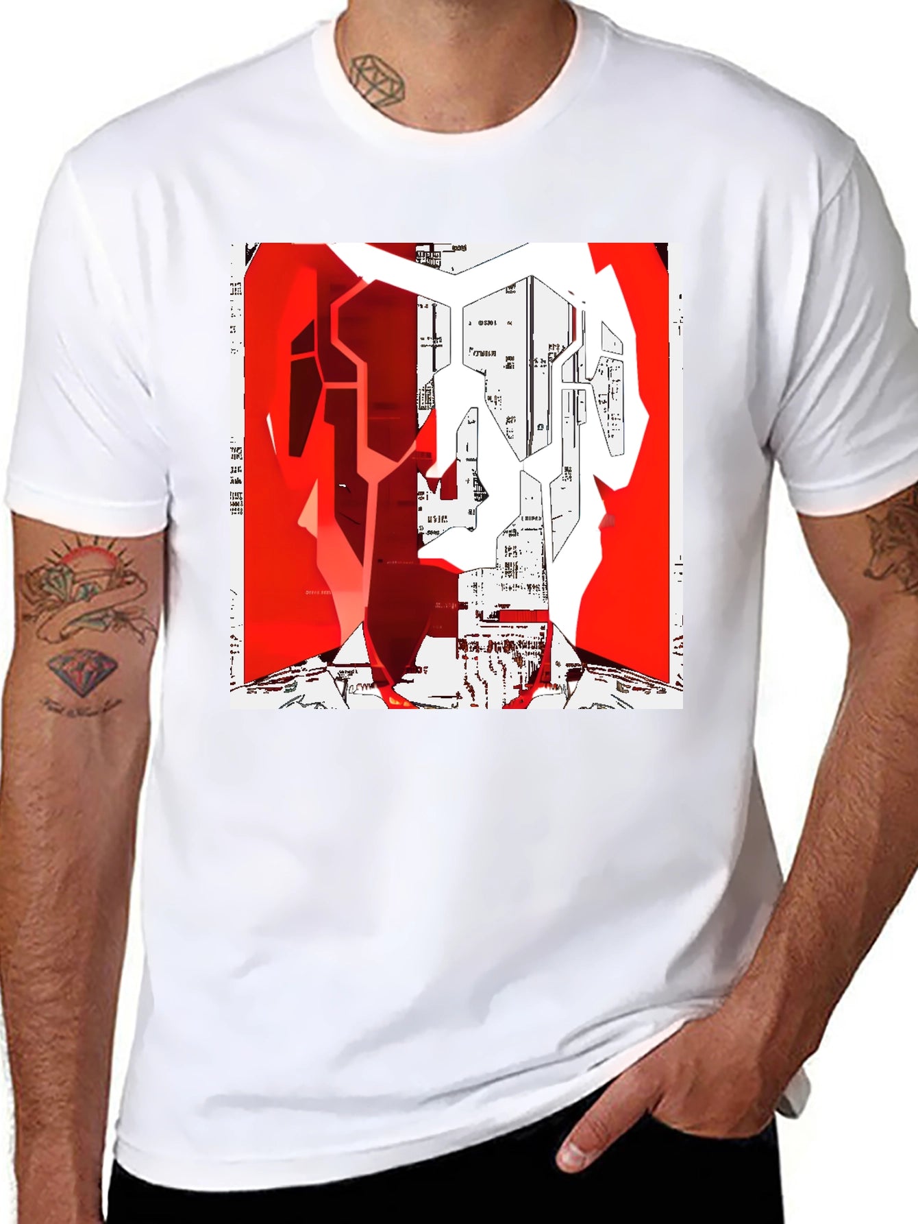 Abstract Graphic Print Crew Neck T-Shirt