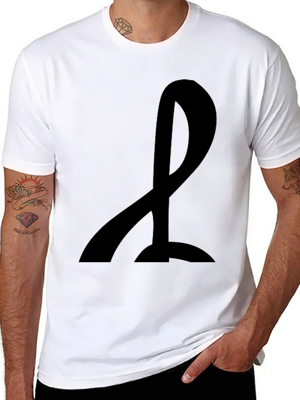 Mens Black T-Shirt with Abstract Design