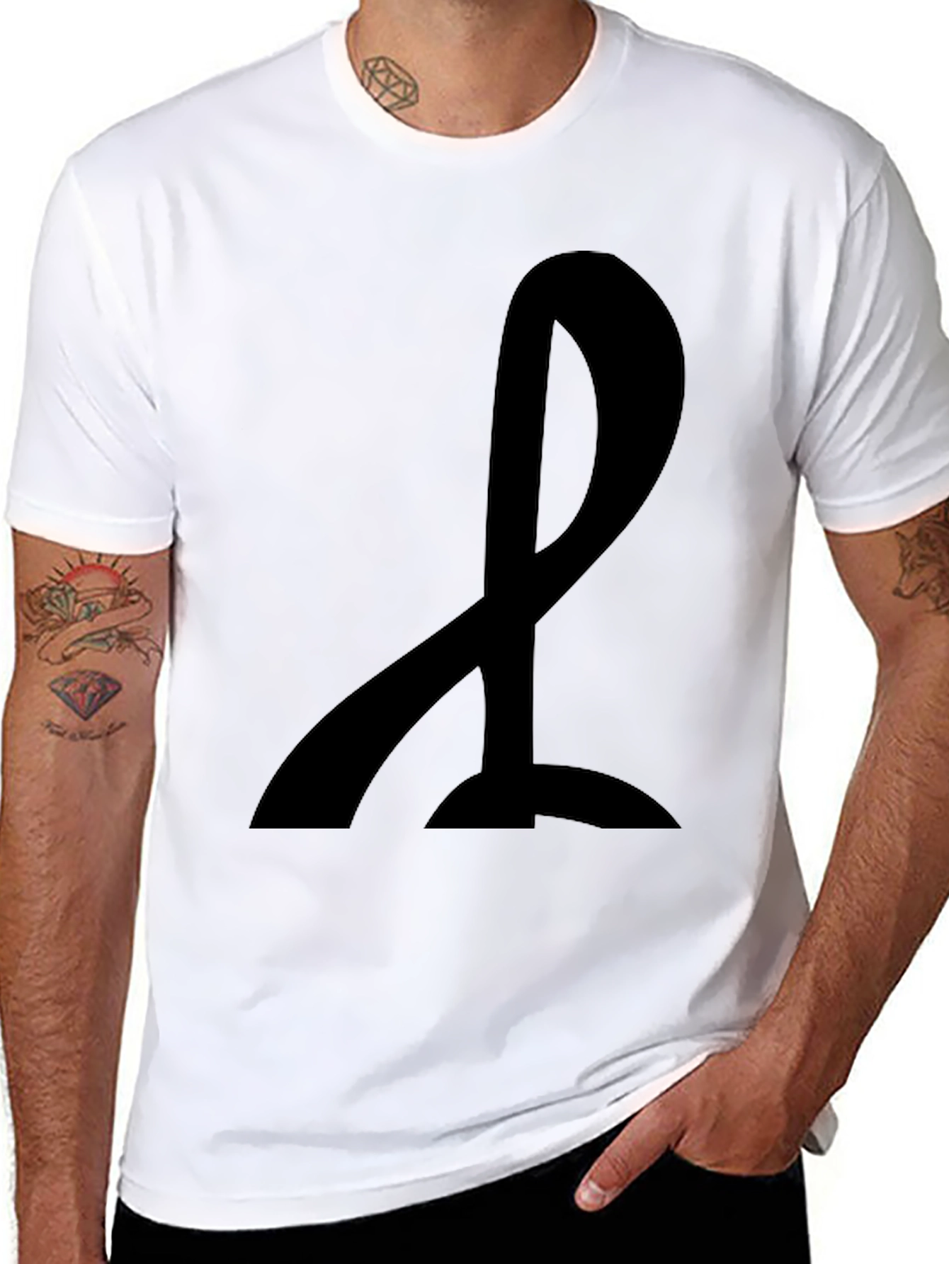 Mens Black T-Shirt with Abstract Design