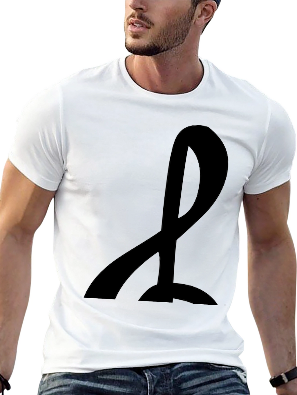 Mens Black T-Shirt with Abstract Design