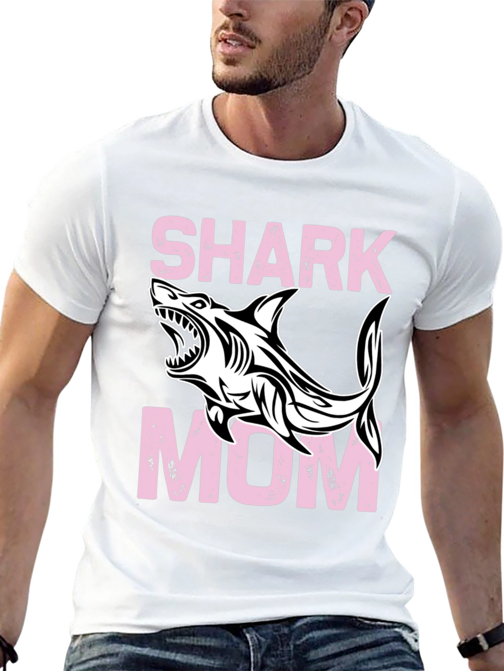 Shark Mom Graphic Tee - Trendy Mothers Day Gift